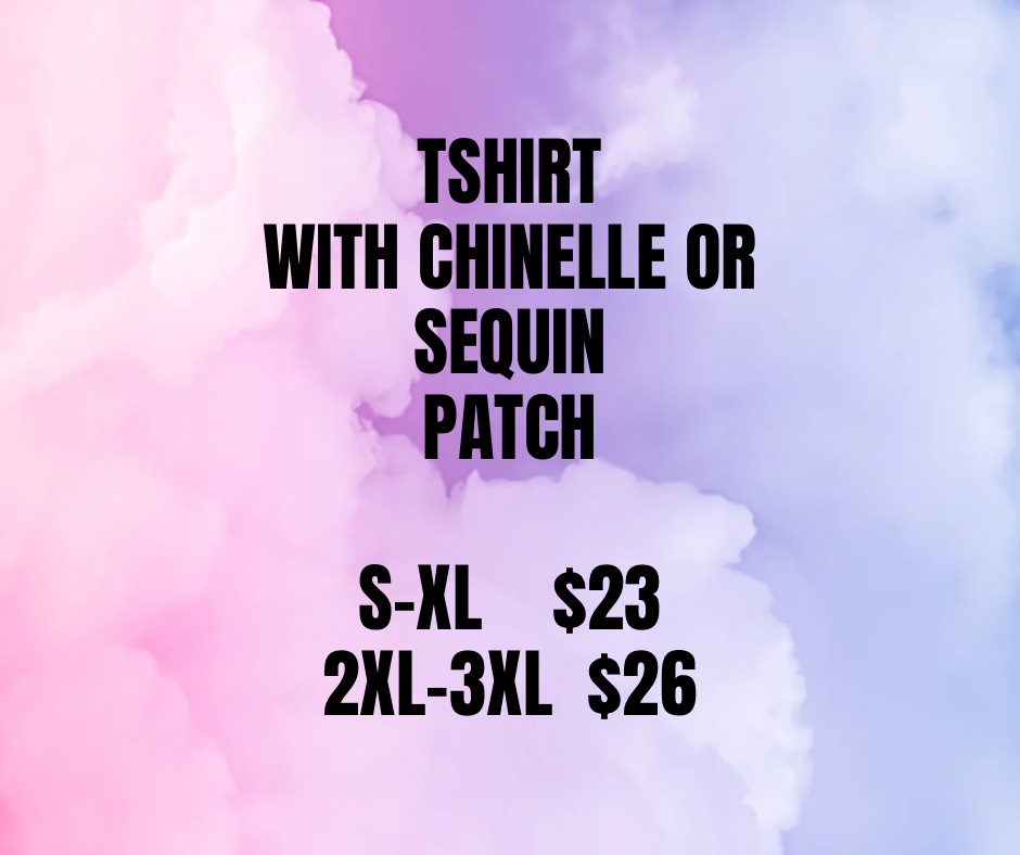T-Shirt w/Chinelle or Sequin Patch