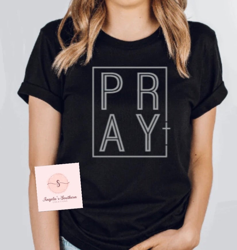 Pray (Silver Metallic Print)
