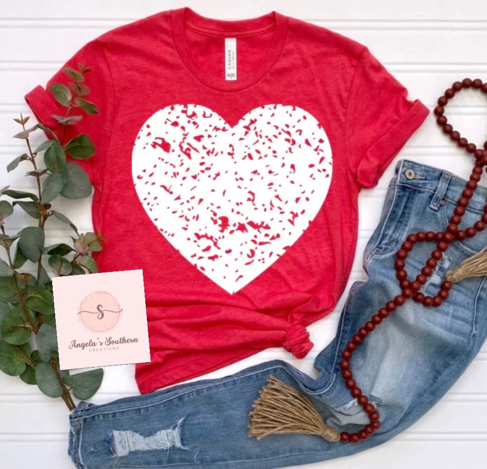 Distressed White Heart