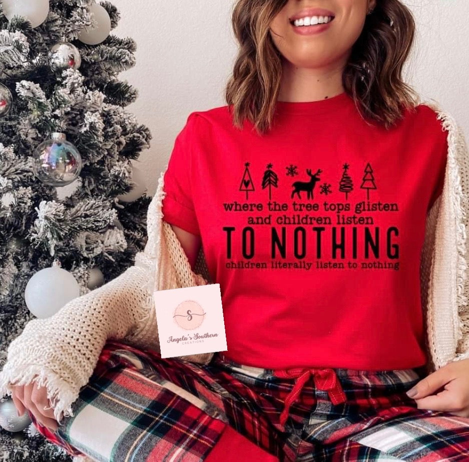 Where tree tops glisten and children listen to nothing